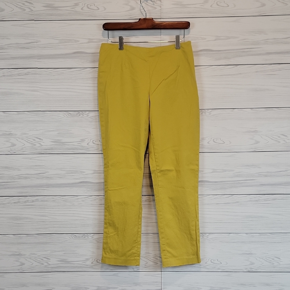 J.Jill Slim Pants Ankle Length - Chartreuse Yellow Womens Size 4